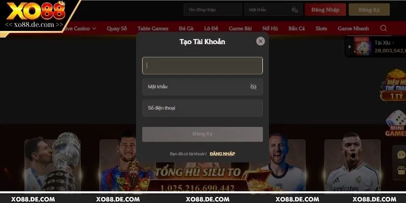 Quy trình đăng ký XO88 chi tiết, rõ ràng 